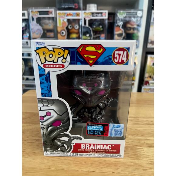NEW IN HAND LIMITED EDITION METALLIC Brainiac Funko Pop #574 DC Superman Krypton - Picture 1 of 6